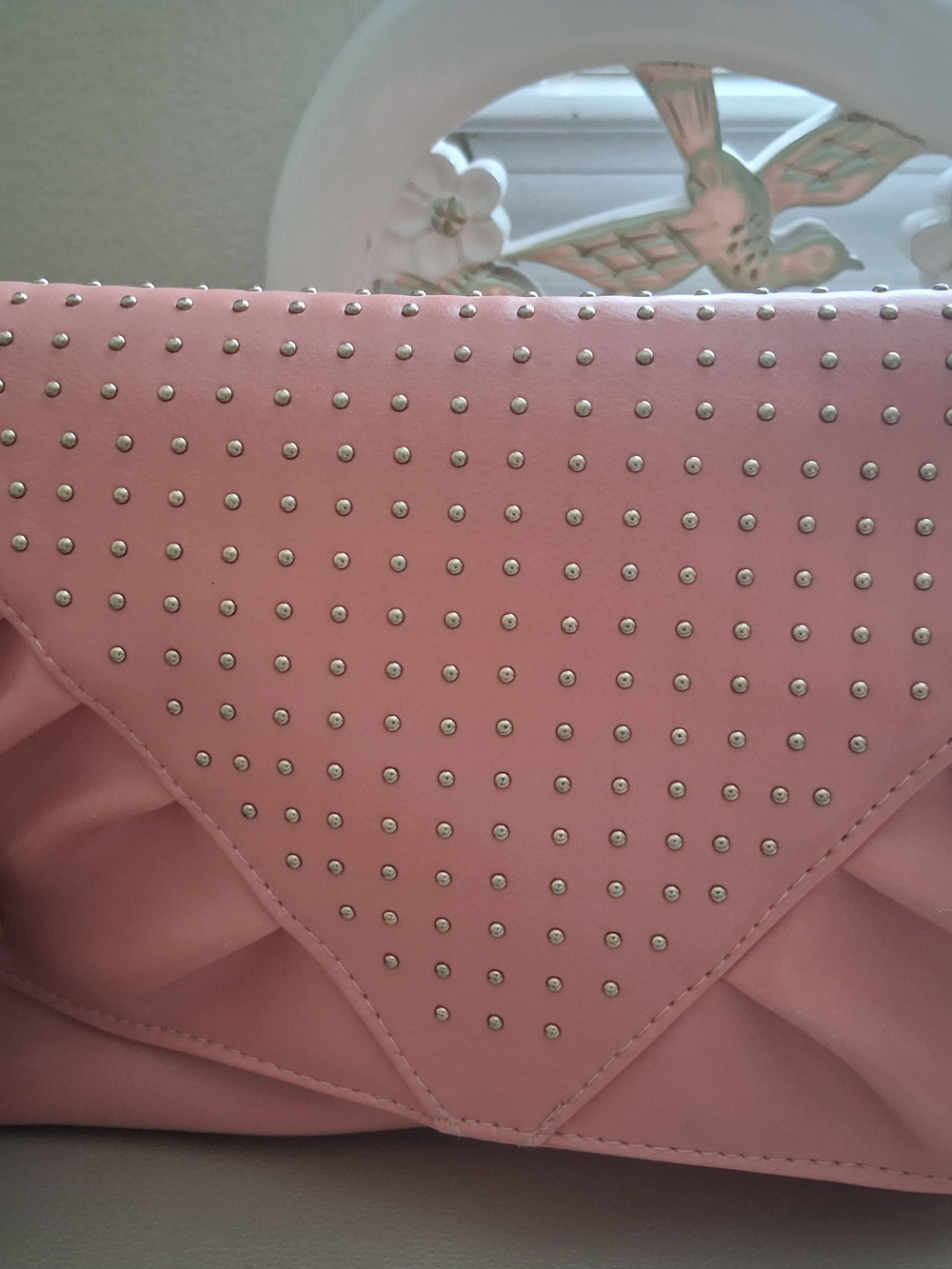 Studded Pink Envelope Clutch - Women Bags